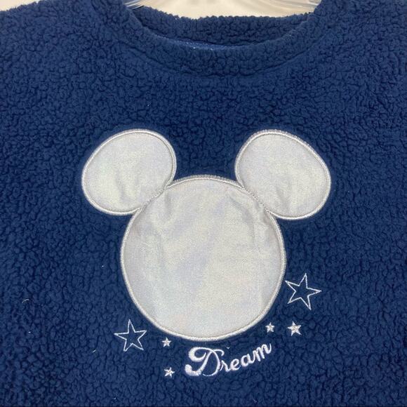 Disney Mickey Mouse Dream Blue Crewneck Sherpa Sweater Sz L - Picture 2 of 5